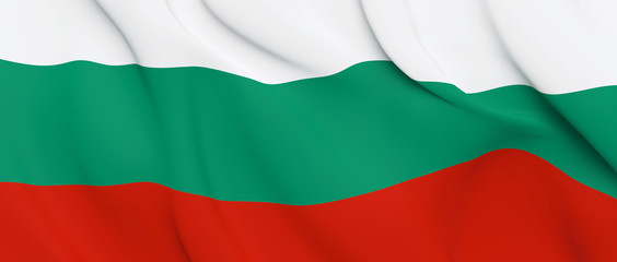 National Fabric Wave Closeup Flag of Bulgaria