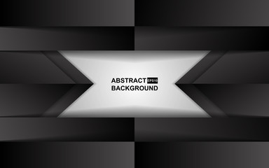 Abstract background white and black paper shapes vector design. Modern cover template for use element banner, poster, card, web, advertising, corporate, brochure, flyer, presentation. Layer on space