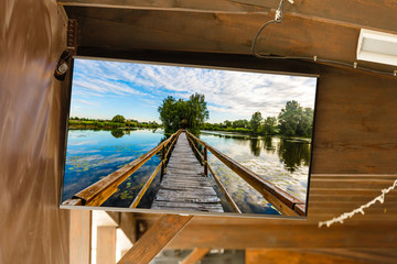 flat television on the backgrounds