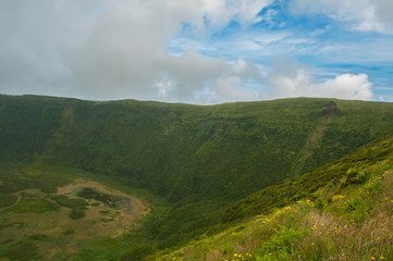 Volcanic caldera in Faial Island, Azores