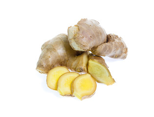 ginger root on white background