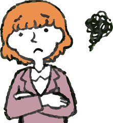 Illustration of a woman face and pose set 6