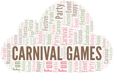 Fototapeta premium Carnival Games word cloud vector made with text only.