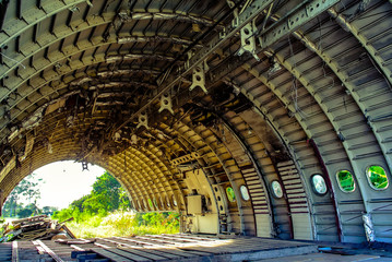 Plane wreck at abandon field