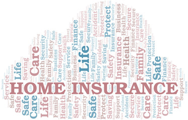 Obraz premium Home Insurance word cloud vector made with text only.