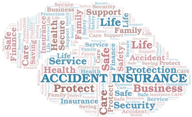 Fototapeta na wymiar Accident Insurance word cloud vector made with text only.