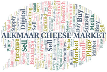 Obraz premium Alkmaar Cheese Market word cloud. Vector made with text only.