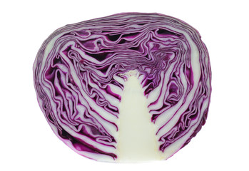 red cabbage isolated on white