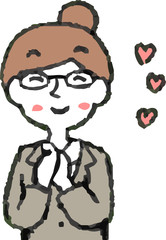 Illustration of a woman face and pose