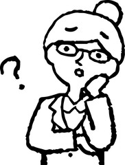 Monochrome Illustration of a woman face and pose