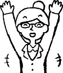 Monochrome Illustration of a woman face and pose