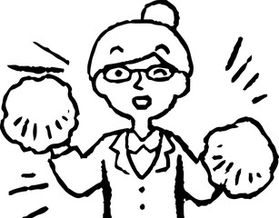 Monochrome Illustration of a woman face and pose