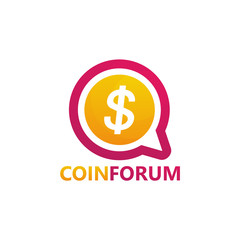 Coin Forum Logo Template Design Vector, Emblem, Design Concept, Creative Symbol, Icon