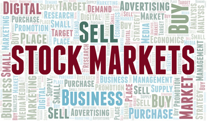 Obraz premium Stock Markets word cloud. Vector made with text only.