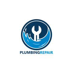 Plumbing Repair Logo Template Design Vector, Emblem, Design Concept, Creative Symbol, Icon