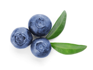 Fresh ripe blueberry on white background