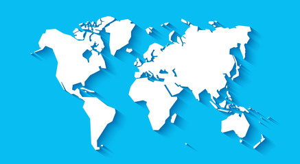 Simplified world map. Stylized vector illustration
