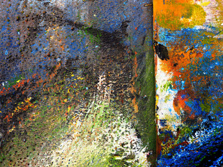 Hand draw colorful texture oil painting abstract background on wooden.