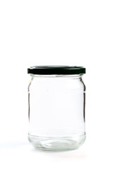 empty glass jar for conservation, isolated on white background - Image