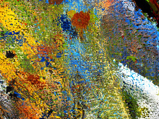 Hand draw colorful texture oil painting abstract background on wooden.
