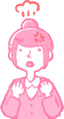 Pop Illustration of a job-hunting girl student face and pose