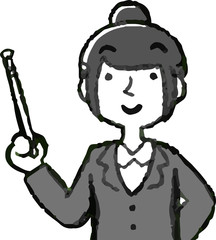Illustration of a job-hunting girl student face and pose