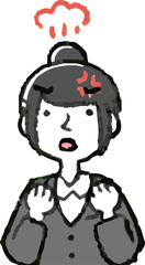 Illustration of a job-hunting girl student face and pose