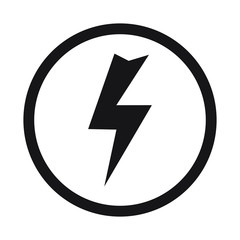 Lightning, electric power vector logo design element. Energy and thunder electricity symbol concept. Lightning bolt sign in the circle. Power fast speed logotype