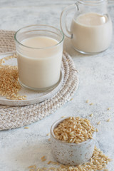 Vegan rice milk, non dairy alternative milk
