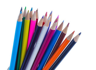 Color pencils isolated on white background.