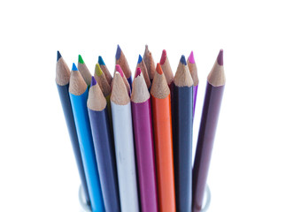 Color pencils isolated on white background.