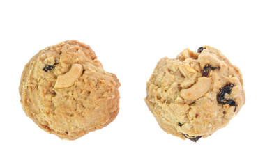 Chocolate chips cookies isolated on white