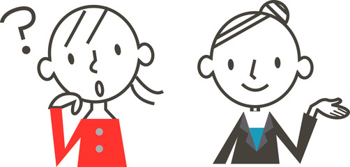 女性　Q&A　オフィス