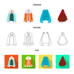 Vector design of material and clothing icon. Collection of material and garment vector icon for stock.