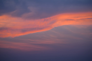 Orange and yellow sky.sky after sunset or sunrise background.