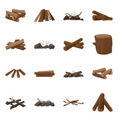 Vector illustration of timber and nature logo. Set of timber and construction stock symbol for web.