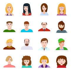 Isolated object of avatar and people icon. Set of avatar and fashion vector icon for stock.