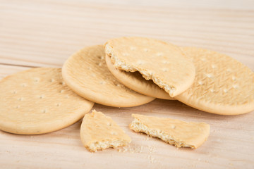 Handmade Cookies on the wooden desk homemade bakery concept