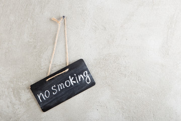 No smoking sign, little blackboard with chalk inscription, don't smoke concept