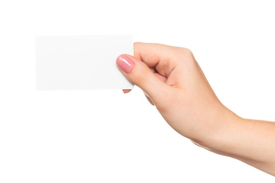 Female Hand Holding Id Card