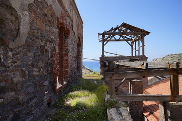 Lost places with abandoned and destroyed building in Argintiera, in Sardinia (Italy)