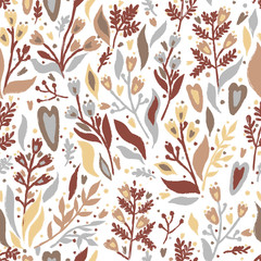 Trendy hand drawn seamless floral pattern. Background for posters, invitations, scrapbooking and textiles