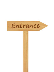 Hölzerner Pfeil auf Pfosten