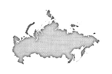 Karte von Russland auf altem Leinen
