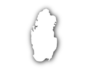 Karte von Katar mit Schatten