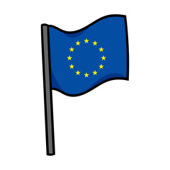 Cartoon European Union Flag Vector Illustration