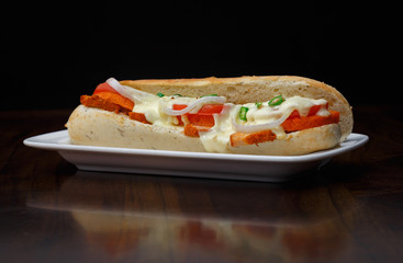 Mayonnaise and Steak Sandwich Submarine