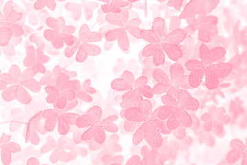 Creative abstract pattern background, pastel pink leaves on white background.