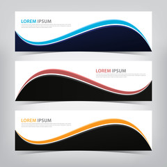 Obraz premium abstract wave banner template, vector illustration