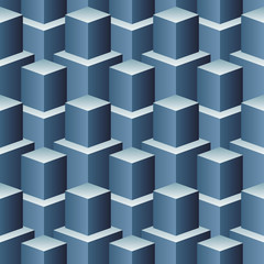 Dimensional Geometric Architectural Cubes Seamless Pattern